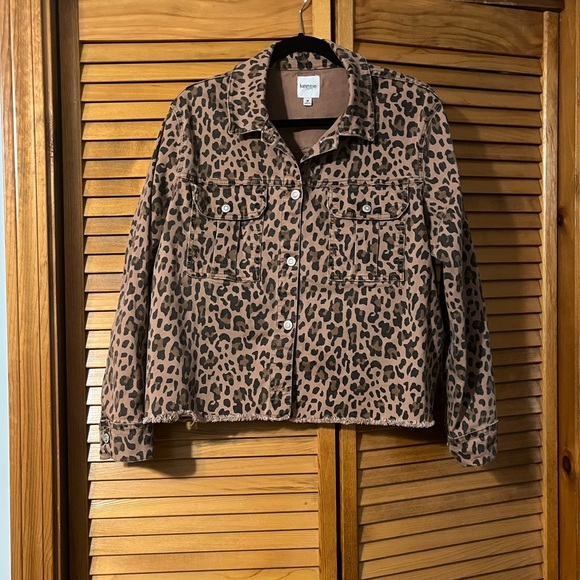 Kensie Animal Print Button-Up Jacket - Picture 2 of 5